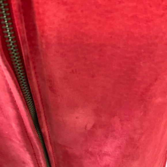 Chico's Red Suede Jacket coat zip bomber jacket plus size  XL/16 zip leather - Picture 12 of 15